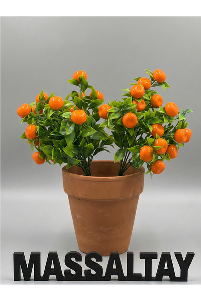 Massaltay زهرة صناعية مزخرفة على شكل فرع اليوسفي |   غصن اصطناعي واقعي |   زي...