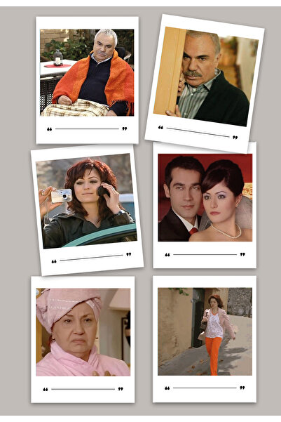 Pankart Evi 6 Piece Leaf Decal Decorative Pola Card Set with Leaf Decal Design