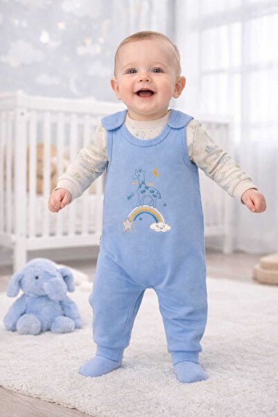 Babycan Baby Boy Embroidered Salopet Jumpsuit 100% Cotton