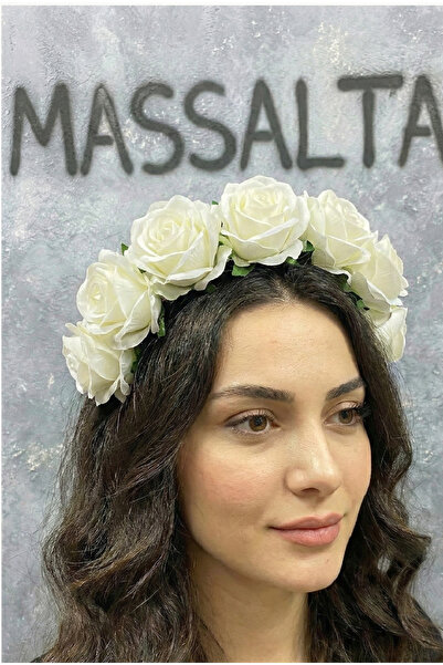 Massaltay Coroana de Trandafiri de Catifea |   Accesoriu de păr lucrat manual...