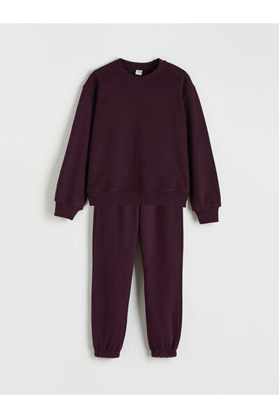 LC Waikiki Plum Crew Neck Girls' Tracksuit Set