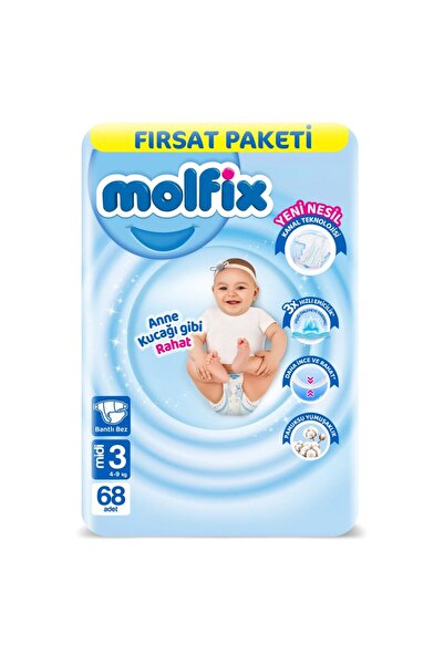 Molfix Bebek Bezi Fırsat Paketi 3 Beden 4-9 Kg 68 Adet