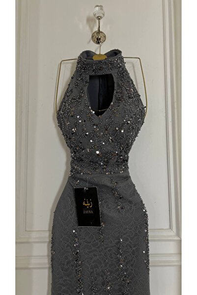 ZAYNAFASHIONSA "Zina" grey evening dress