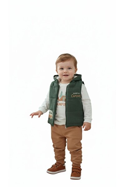 Butik ERKEK BEBEK %100 PAMUKLU YELEKLİ ALT - ÜST 3'LÜ TAKIM