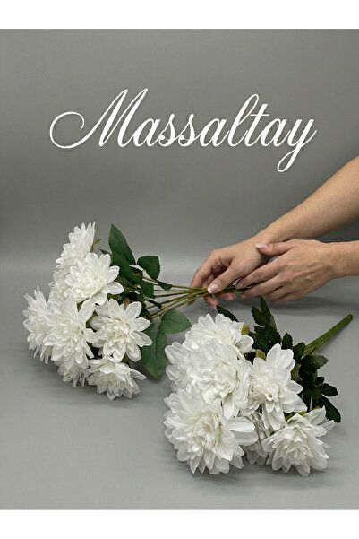 Massaltay زهرة الأقحوان الاصطناعية ذات 8 رؤوس - زهرة أقحوان اصطناعية مزخرفة ذ...