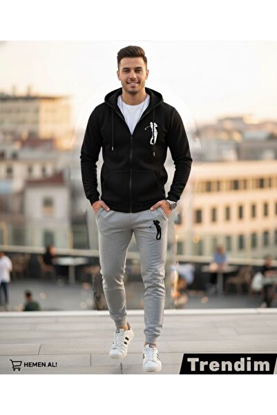 HerTarzınTrendi Unisex Hooded Sports Tracksuit Set Printed Football Golf Bask...