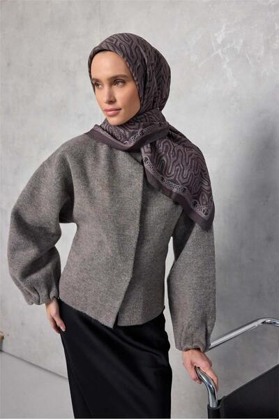 Silk Home وشاح فيسكوز فيلورا بنمط سلسلة للفصول الأربعة، مدخن، مقاس 90×90