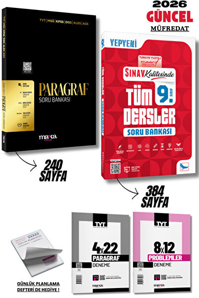 Marka Yayınları 9. Sınıf Tüm Dersler Soru Bankası Sınav ve Konu Özetli Paragr...