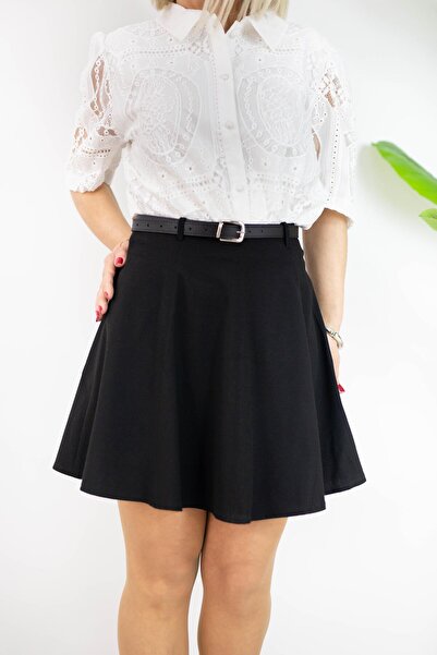 SİSTA MODA 1410 بحزام ذاتي الربط، مع شورت داخلي، تنورة على شكل حرف A، تنورة و...