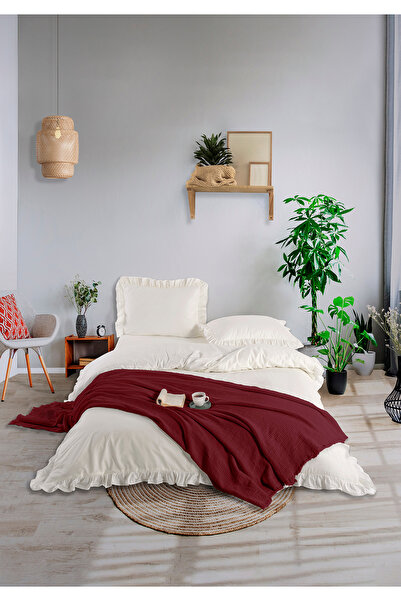 Monolisse 100% Cotton 4-Layer Muslin Double Blanket Burgundy 200 X 230 cm