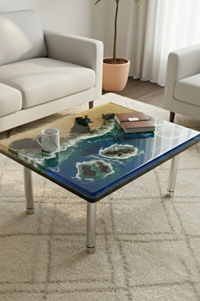 Myend Özel Üretim Epoksi Sehpa Epoksi Orta Sehpa El Yapımı Tasarım