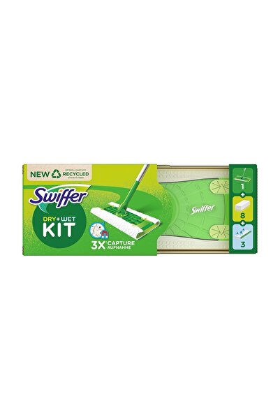Swiffer Sweeper 8 Kuru Bez + 3 Islak Bez – 2-in-1 Zemin Süpürme & Silme Seti,...