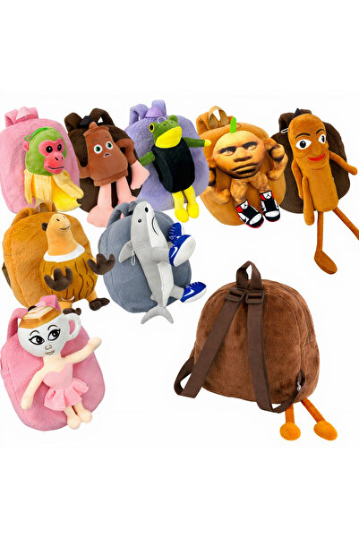 Issa Children's Plush Backpack 23x21cm, with Tung Tung Sahur Characters 30cm
