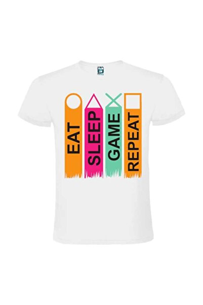 Printees Tricou bărbat - „Eat, Sleep, Game, Repeat”