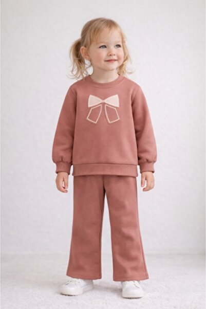 Superbaby Set de fetițe cu funde WOW – Hanorac și pantaloni din bumbac