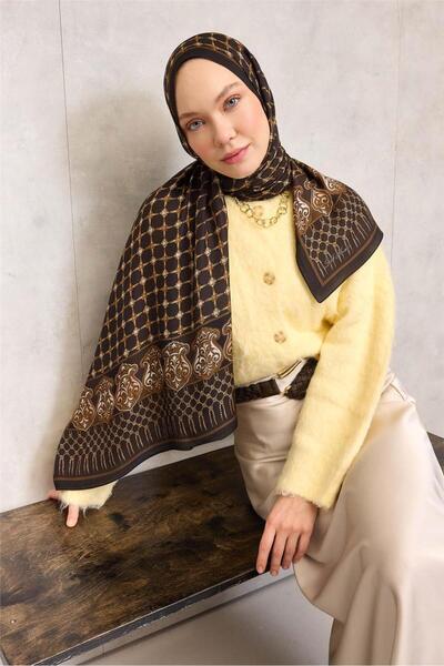 Silk Home Φλος Βισκόζη Οργανικό Σάλι Σκούρο Καφέ με Σχέδιο Σχοινιού, Ρευστό κ...