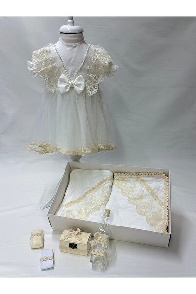 OEM Complete Baptism Set for Baby Girl – Dress, Muslin Bodysuit and Candle