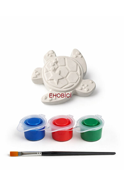 ehobici Taş Boyama Seti Kaplumbağa 3 Renk Akrilik Boya 5ml + Fırça