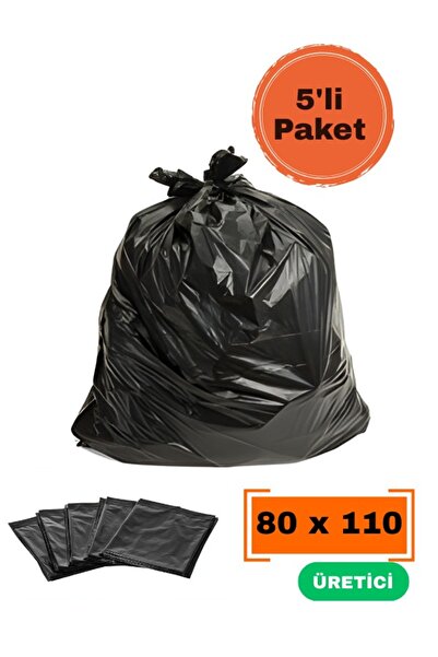 5 Adet 80x110 Siyah Kokusuz Taşıma Poşeti Taşınma Torbası Naylon Hurç Nakliye Nakliyat Çuvalı