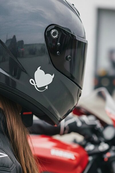 Yalıgraf Reklam Tabela Devil Heart Satanic Heart Sticker Helmet,Motor,Motorcy...