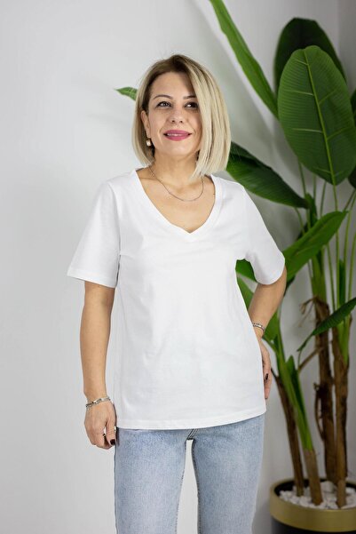 SİSTA MODA 491 V-Neck Basic T-Shirt