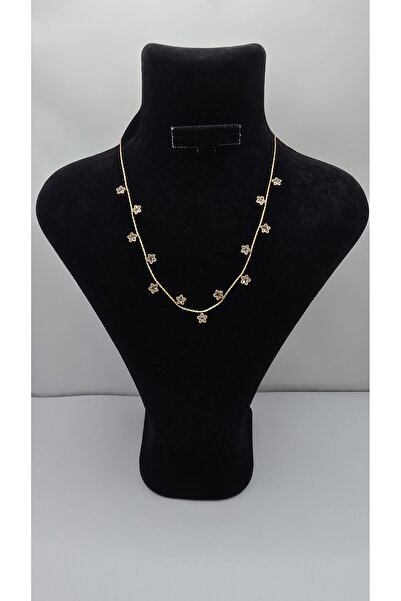 ahsenaksesuar2025 Paslanmaz Çelik Gold Renk Çoklu Yıldız Model Zirkon Taşlı K...