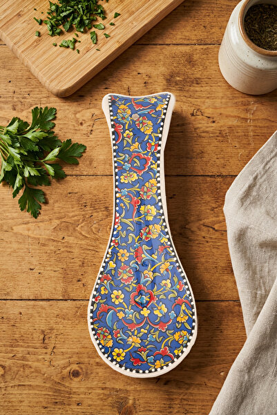 Sarn Patterned Decorative Dirty Spoon Holder, Spoon and Ladle Mat