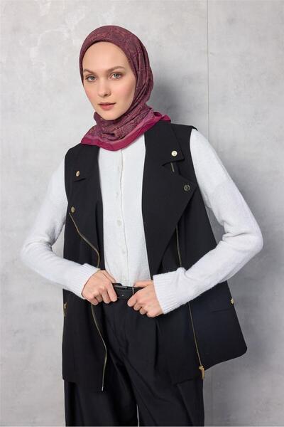 Silk Home Eșarfă din viscoză Velora Four Seasons Clover Pattern Magenta 90x90