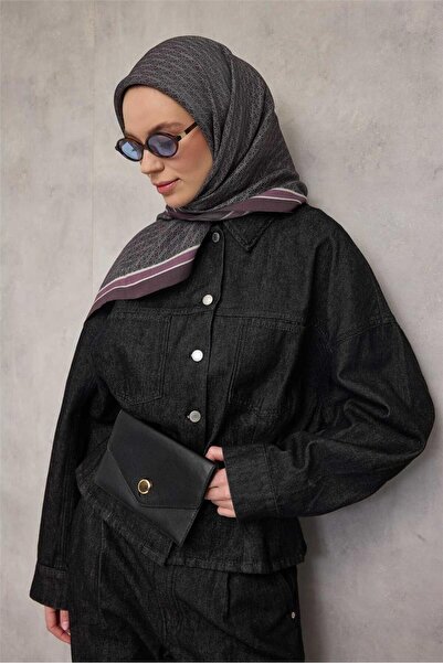 Silk Home Viscose Aura Scarf Chain Pattern Plum 90X90