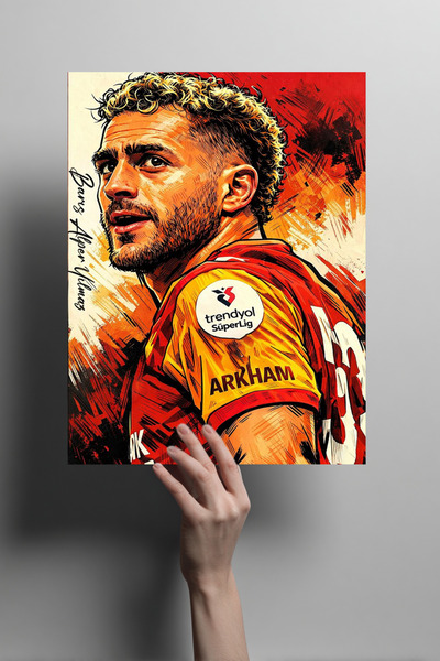 Metalino Barış Alper Yılmaz Taraftar Metal Poster - Sarı Kırmızı Dekoratif Du...