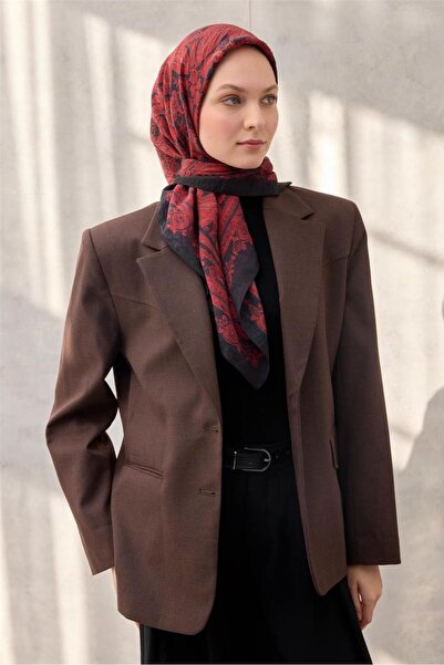 Silk Home وشاح فيسكوز فيلورا فور سيزونز باللون الأحمر 90x90