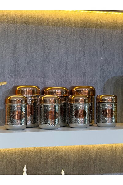 YASAR CONCEPT Inoxia Stainless Steel Spice Rack Set Silver Rose