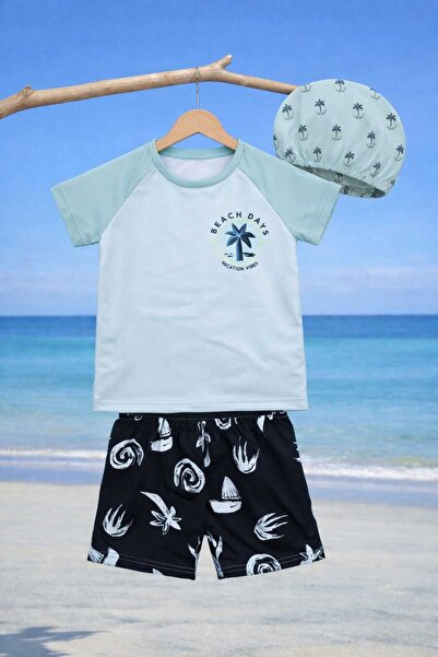 RONYPONY Children's Suit Three-Piece Boy's Boneli Swimsuit