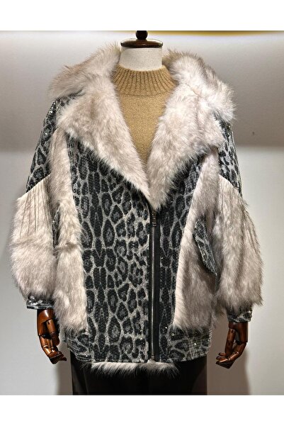 jasminurgancy İtalyan Leopar Detaylı Pul Payetli Özel Tasarım Kürk