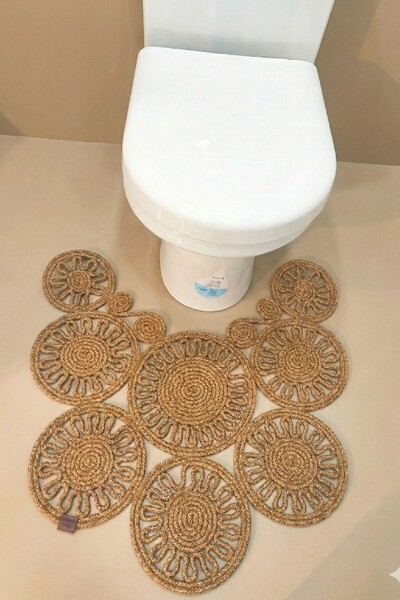 GNG Home Tekstil Jute Rope Trikot Model Toilet Seat Mat