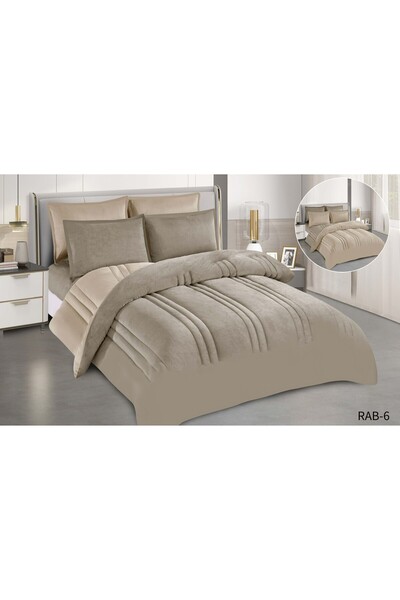 Moon 4-piece winter comforter set, filled with soft velvet and plain fur, dou...