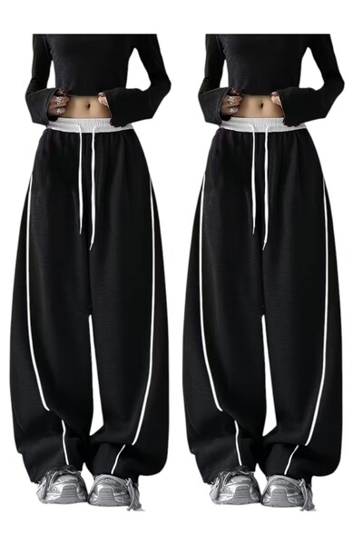 Karatopak Σετ 2 τεμαχίων Φόρμα Harajuku με λεπτομέρεια με φερμουάρ, Oversize,...