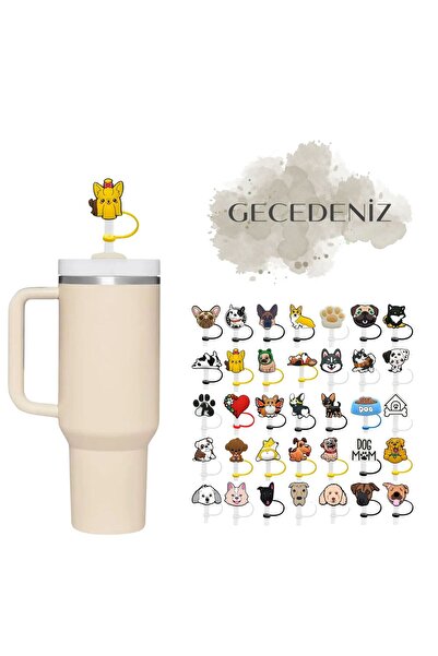 GECEDENİZ Thermos Compatible Straw Stopper Dog No 9