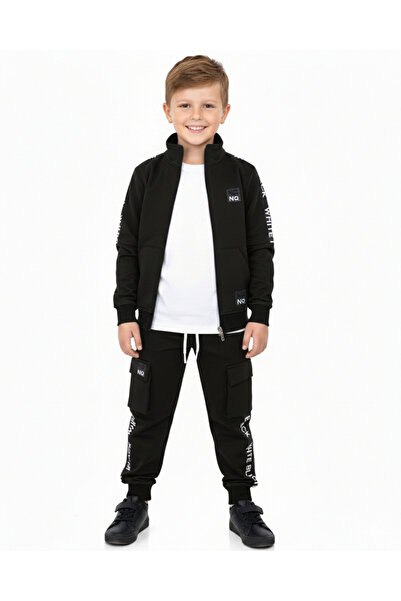 Ege Bebek Boy's Transitional 6-9 Years Old Zippered Jacket, Cargo Pocket Piec...