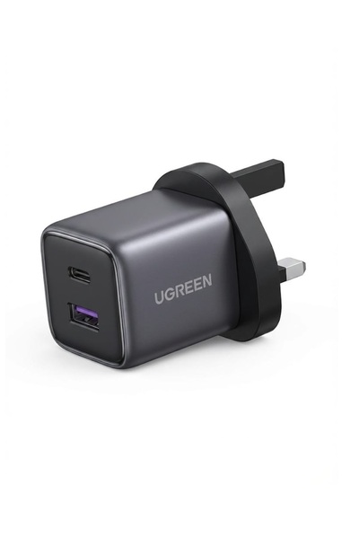 Ugreen شاحن جداري سريع بتقنية GAN المتطورة - شاحن متنقل مزدوج المنافذ تايب سي...
