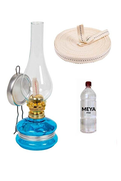MEYA PİNE Klasik Gaz Lambası Büyük Boy + 250 ML KANDİL YAKITI + 1MT YEDEK FİTİL