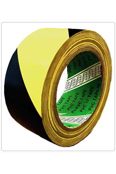 PVC YER İŞARETLEME BANDI (SARI SİYAH) 50mm X 30m EMNİYET ZEMİN İKAZ BANDI