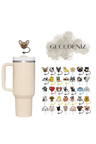 GECEDENİZ Thermos Compatible Straw Stopper Dog No 1