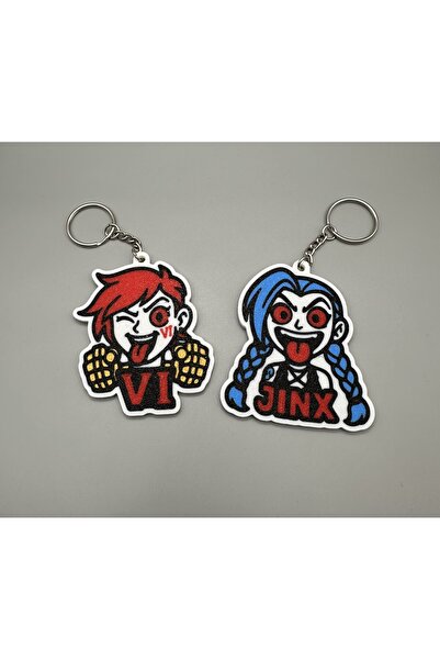FreshWolf Jinx and Vie Keychain Arcane Lol League of Legends