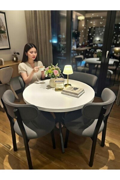 evimse 4 Kişilik Mutfak Masa Sandalye Takımı Teddypro