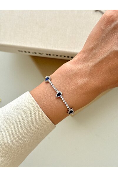 YOUES JEWELRY Steel Baguette Stone Drop Model Waterway Bracelet