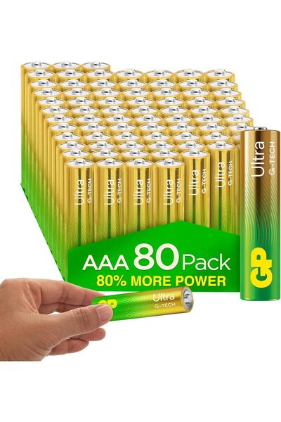 GP عبوة بطاريات AAA مكونة من 80 بطارية | قلوية فائقة 1.5 فولت | طاقة تدوم طوي...