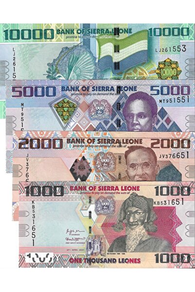 emir koleksiyon coin & paper collection Sierra Leones 2021 Yılı 1000-2000-500...