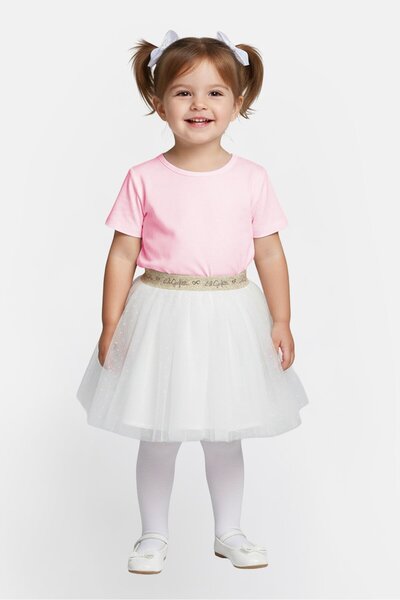 Lili Gaufrette Toddlers Girl Textured Skirt, White