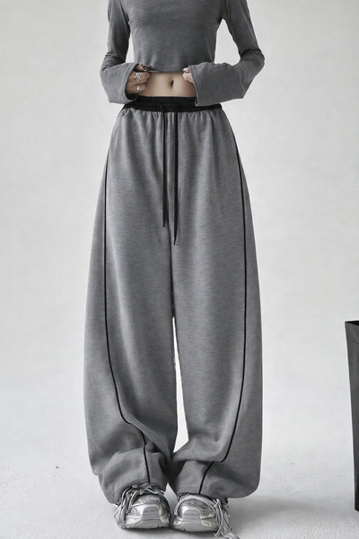 Karatopak Harajuku Zip Detail Tracksuit Oversize Yüksek Bel Ön Arka Biyeli Eş...